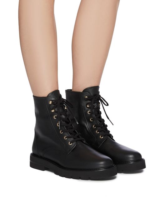 leather ankle combat boots