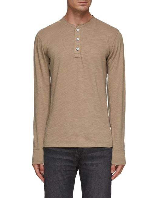 Rag & Bone Classic Henley Shirt in Natural for Men Lyst