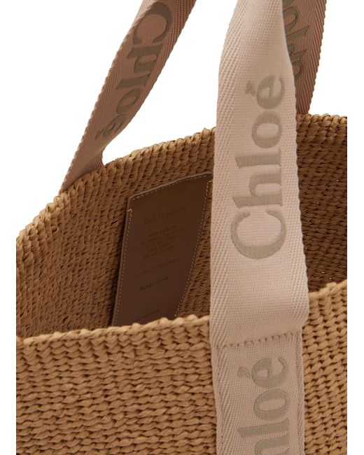 Chloé Natural Woody Basket Paper Tote Bag
