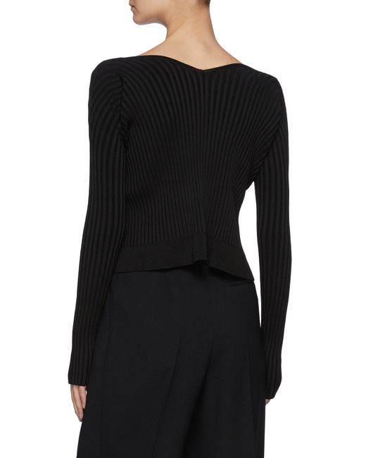 Jacquemus La Maille Pralu' Longue Rib Knit Cardigan in Black | Lyst