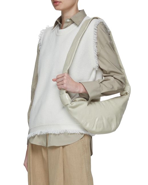 Lemaire Small croissant Coated Cotton Crossbody Bag in White Lyst