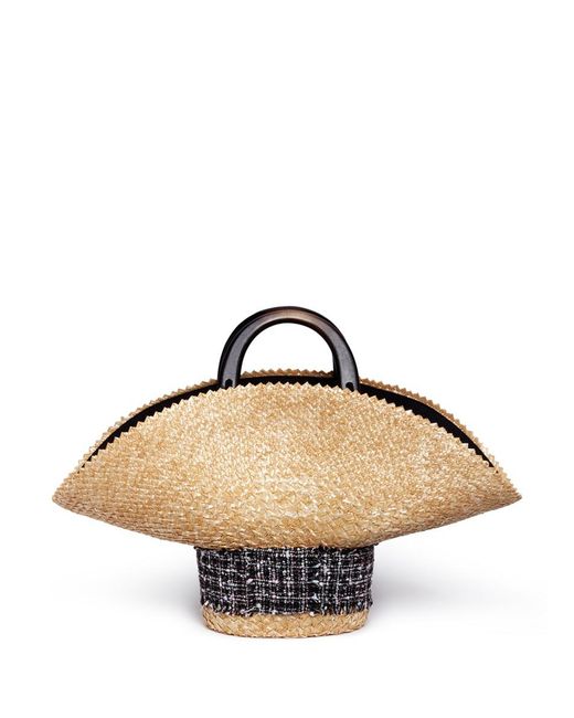 Eugenia Kim Tweed Straw Hat Bag | Lyst