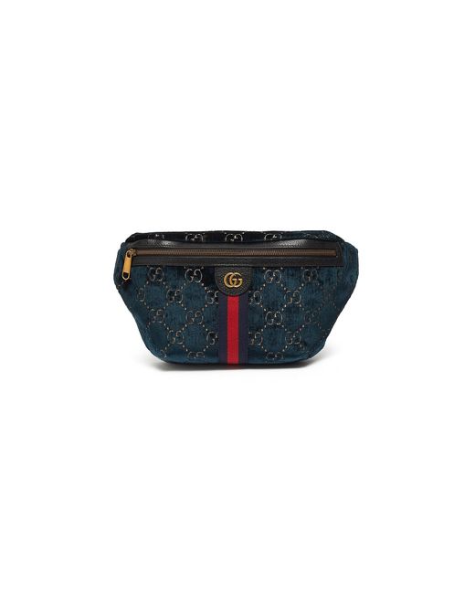 Gucci &#39;GG&#39; Velvet Belt Bag in Blue for Men - Lyst