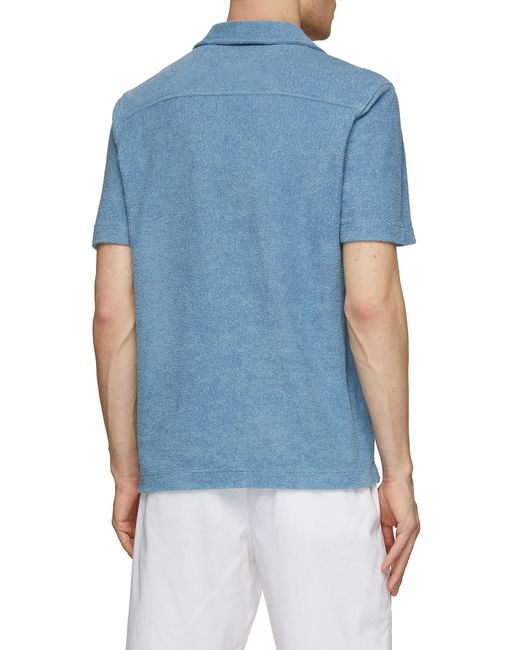 Orlebar Brown Howell Towelling Short Sleeve Shirt in Blue for Men | Lyst