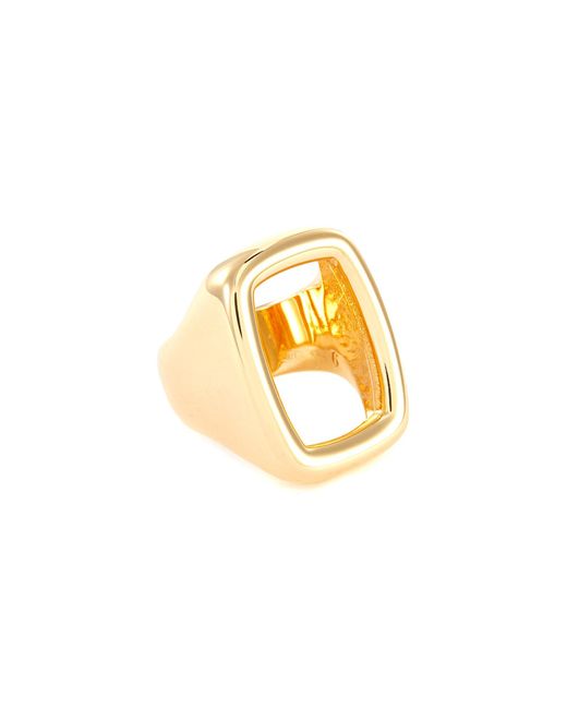 Ivi Metallic Gold Plated Large Signet Ring Women Accessories Fashion Jewellery Ring Gold Plated Large Signet Ring