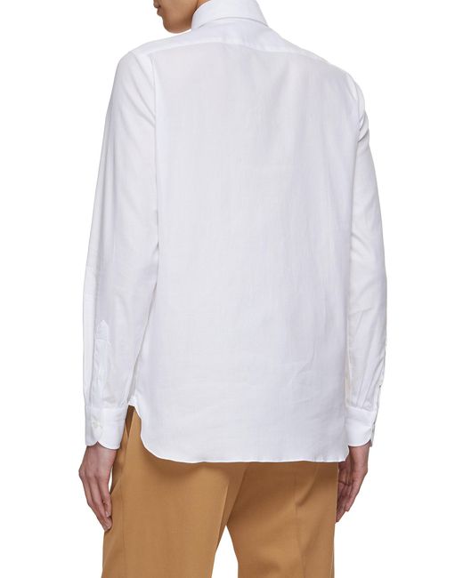 Luigi Borrelli Napoli Button Down Collar Oxford Shirt in White for Men