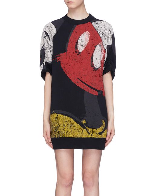 Marc Jacobs Black X Disney Mickey Mouse Print Sweatshirt Dress