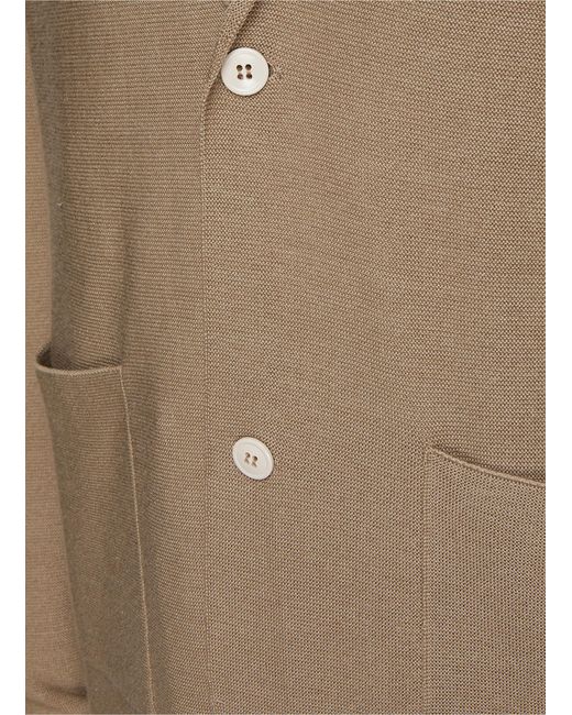 Lardini Notch Lapel Knit Cardigan Blazer in Natural for Men Lyst