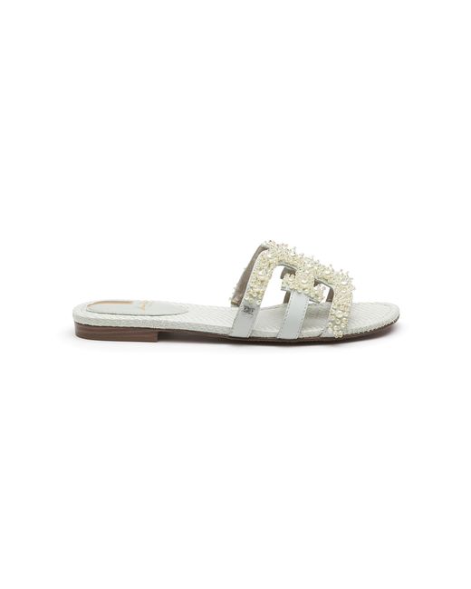 Sam Edelman 'bay Perla' Pearl Embellished Double E Leather Sandals in