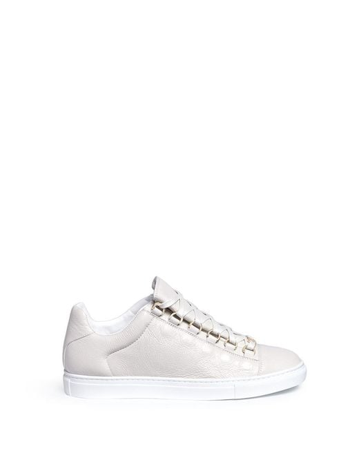 Balenciaga Lambskin Leather Sneakers in White | Lyst