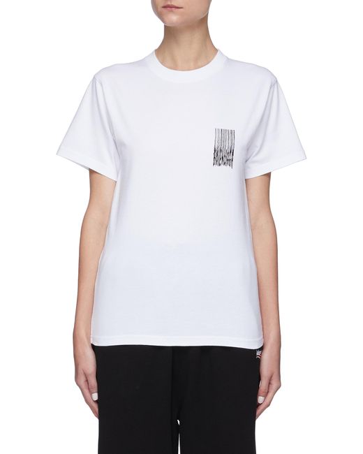 Balenciaga Cotton Barcode Print Logo T-shirt in White for Men | Lyst