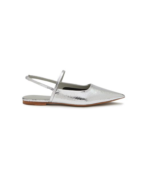EQUIL Glasgow Single Band Leather Flats in White | Lyst
