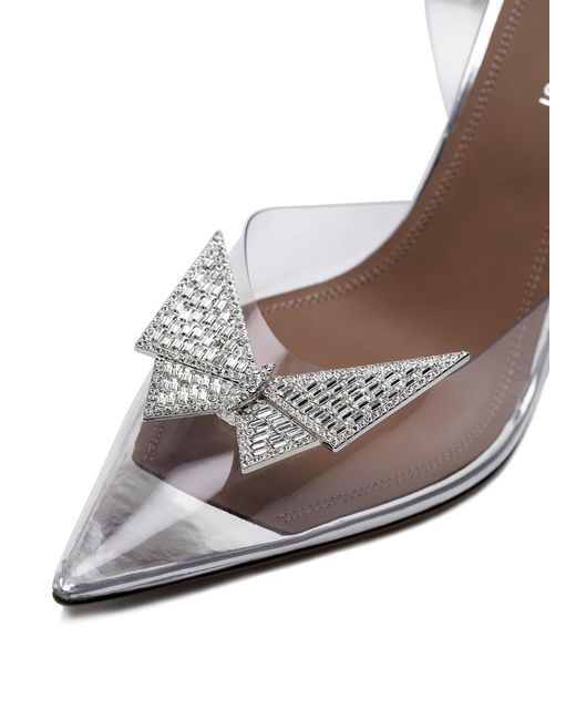 amina muaddi white pump