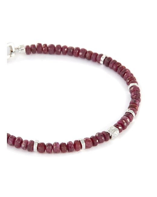 Tateossian Nodo Precious' Ruby Bead Silver Bracelet in Red for Men - Lyst