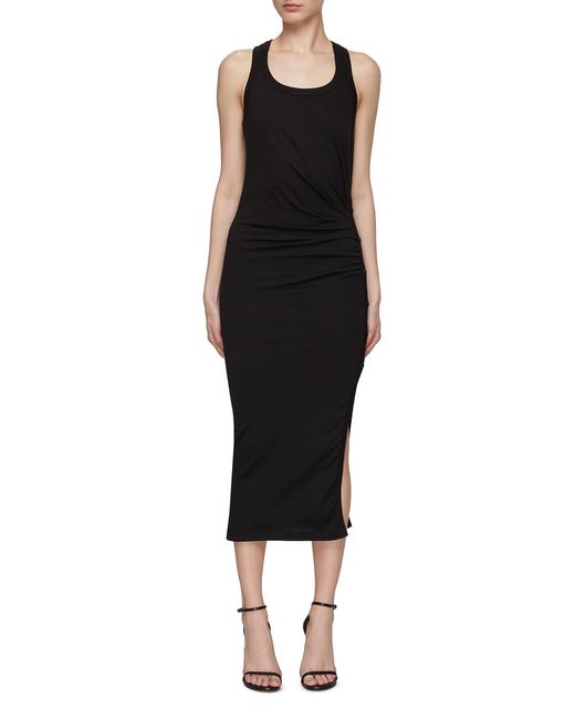 N°21 Scrunched Button Detail Racerback Pencil Dress in Black Lyst