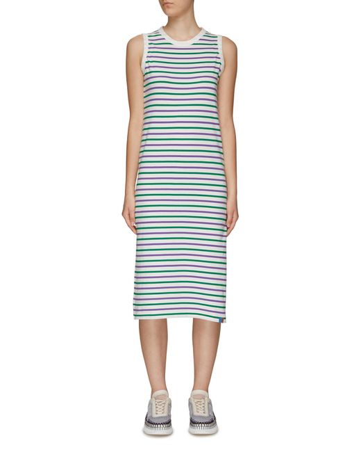 Kule Multicolour Striped Cotton Tank Dress Women Clothing Dresses