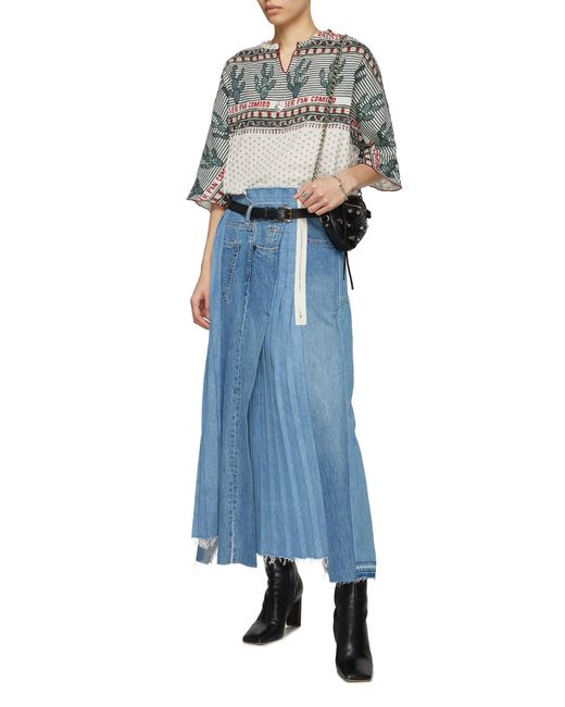 Kuro 'mark Vi' Remake Denim Maxi Skirt in Blue | Lyst
