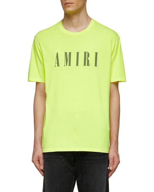 Amiri Logo Print Crewneck Cotton Jersey T-shirt Men Clothing T-shirts ...
