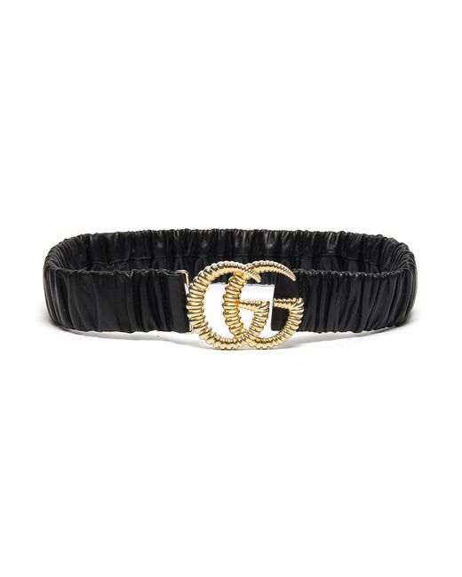 gucci ruched leather belt