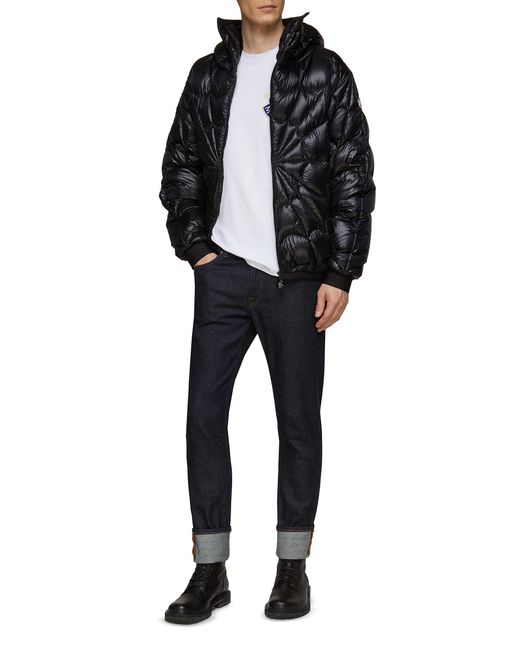 Moncler Synthetic 'violier' Spiderman Web Detail Hooded Puffer Jacket in  Black for Men | Lyst