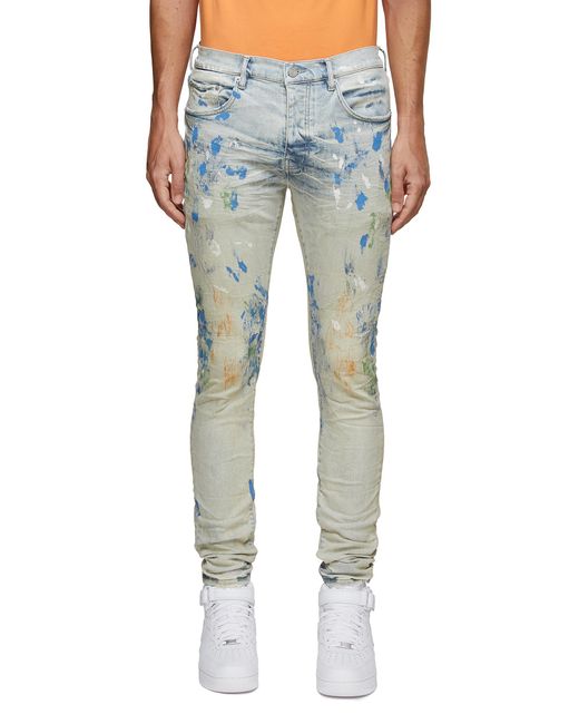 Purple Denim Splash Paint Light Wash 