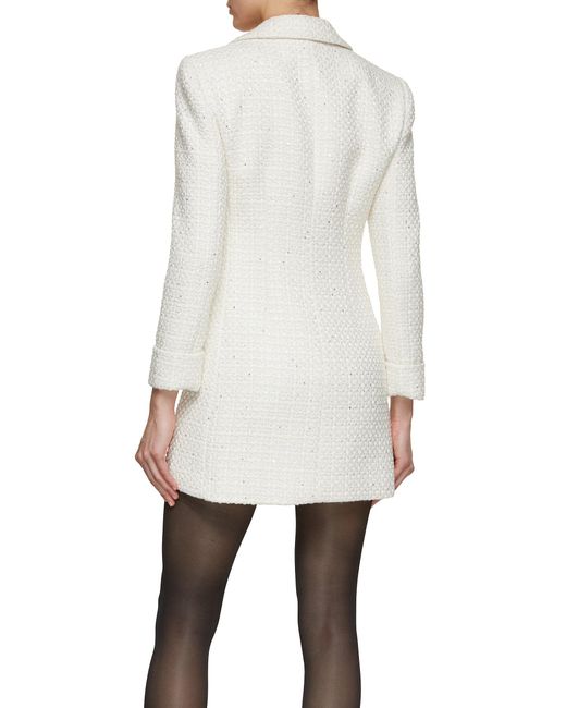 Alice + Olivia White Justin Tweed Blazer Dress