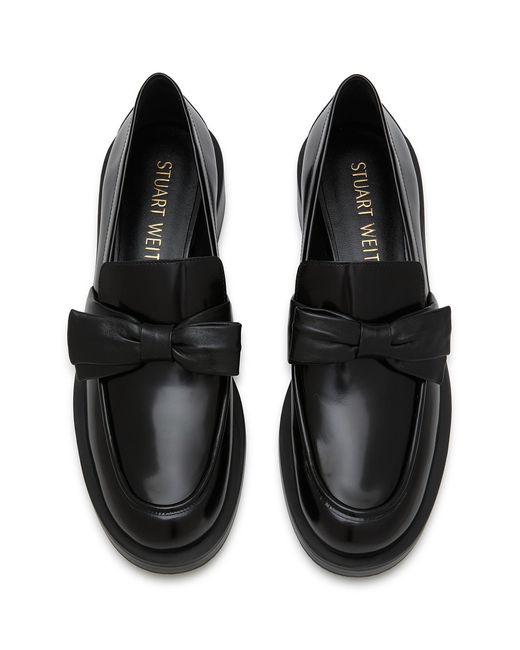 Stuart Weitzman Sofia Bold Leather Loafer in Black | Lyst