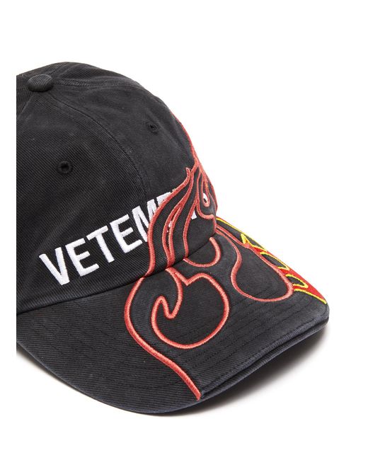 Vetements X Reebok 'fire' Graphic Logo Embroidered Baseball Cap for Men Lyst