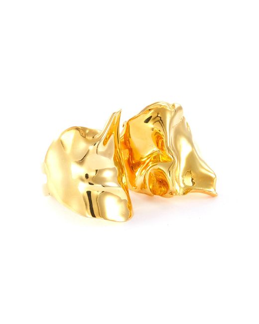 MISHO Metallic Flow' Gold Plated Two-ring Set Women Accessories Fashion Jewellery Ring Flow' Gold Plated Two-ring Set