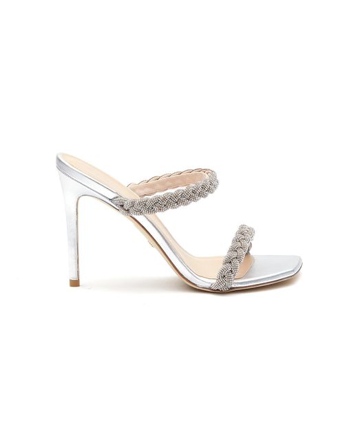 Stuart Weitzman Leather Addison' Crystal Embellished Double Band Sandals Women Shoes Addison 