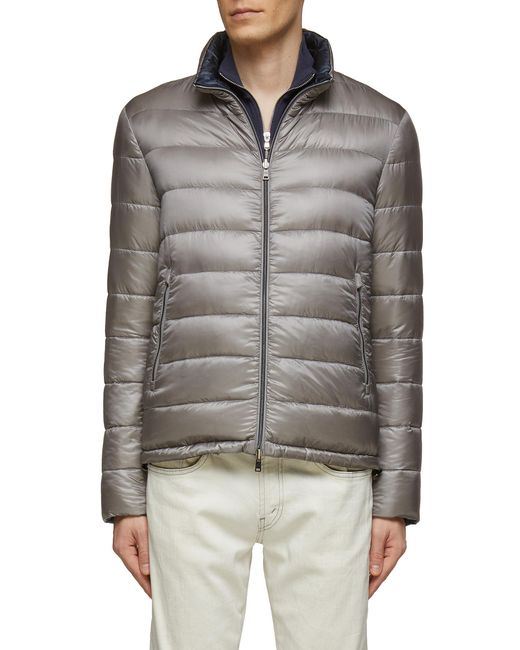 Herno Synthetic High Neck Ultralight Nylon Goose Down Bomber Jacket in