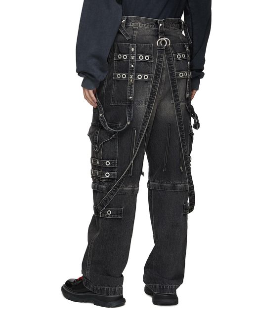 Balenciaga Convertible Strap Detail Raver baggy Jeans in Black for Men |  Lyst