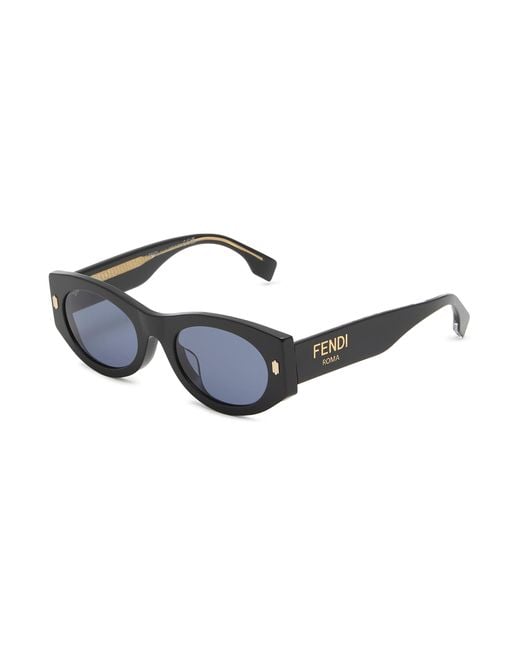 Fendi Roma Oval Acetate Sunglasses in Blue | Lyst