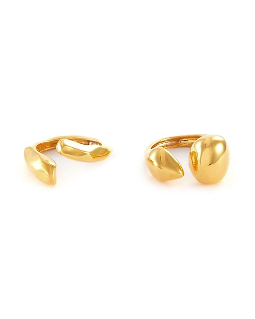 MISHO Metallic Pebble' 22k Gold-plated Bronze Ring Set Women Accessories Fashion Jewellery Ring Pebble' 22k Gold-plated Bronze Ring Set