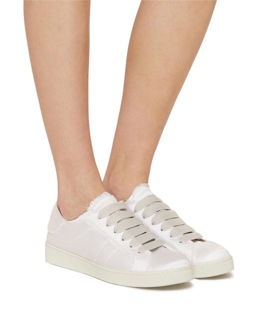 Pedro Garcia Persy Satin Sneakers in White Lyst