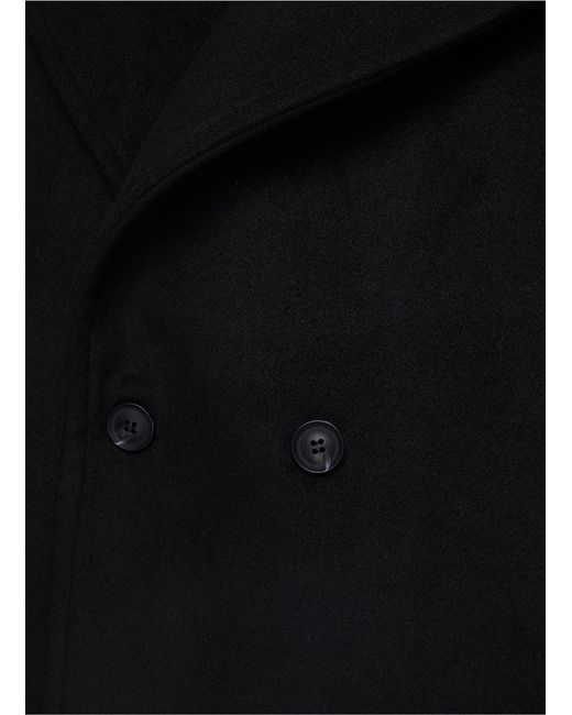 Frankie Shop Andrea Funnel Neck Double Breasted Coat in Black for Men ...