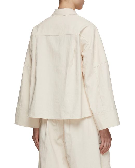 Co. Oversized Linen Shirt in White | Lyst