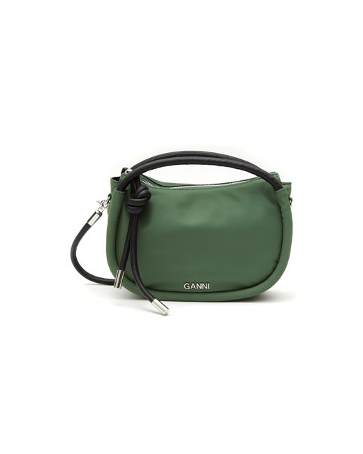 Ganni Synthetic Knot Details Crossbody Bag Women Bags Shoulder Bags Crossbody Knot Details