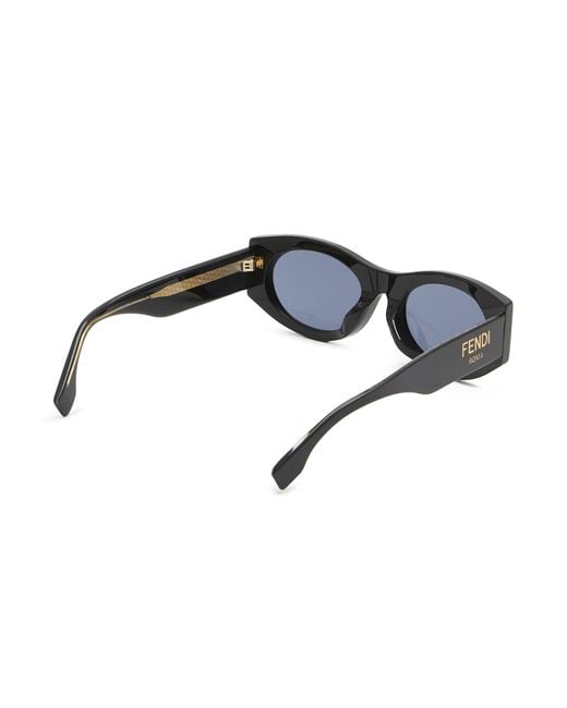 Fendi Roma Oval Acetate Sunglasses in Blue | Lyst