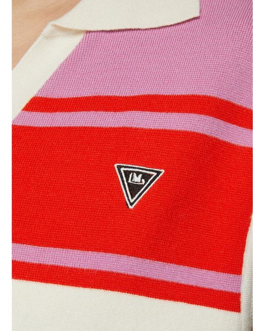 LUCKY MARCHE Combination Collar Knit Vest in Blue Lyst