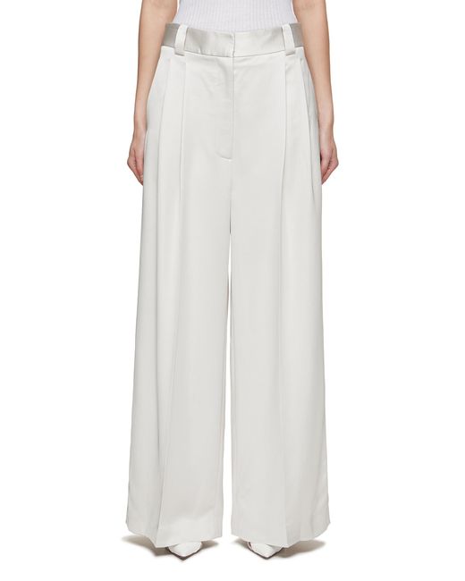 Khaite Simone Pleated Pants in White | Lyst