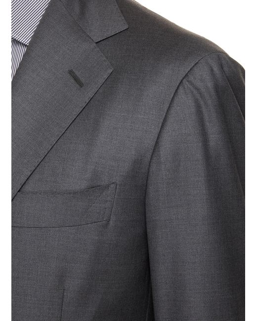Ring Jacket Single Breasted Wool Suit in Gray for Men | Lyst