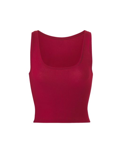 Skims 'cotton Rib' Cropped Tank Women Clothing Tops Sleeveless 'cotton Rib'  Cropped Tank in Red