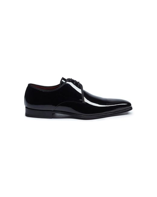 Magnanni Shoes Black Patent Leather Derbies Men Shoes Lace Ups Derbies Patent Leather Derbies for men