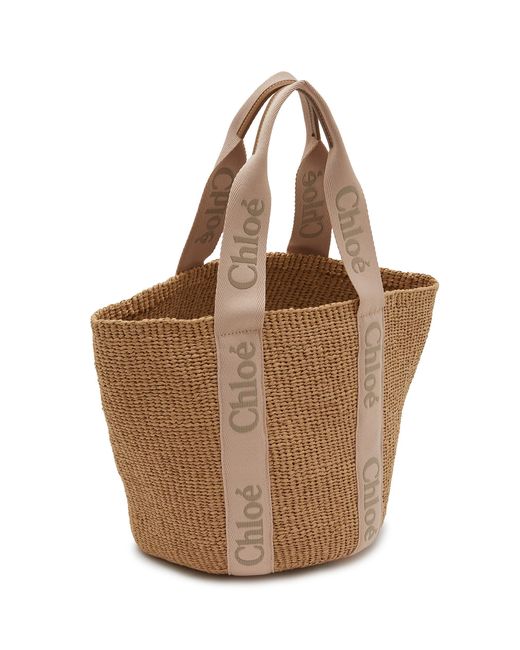 Chloé Natural Woody Basket Paper Tote Bag