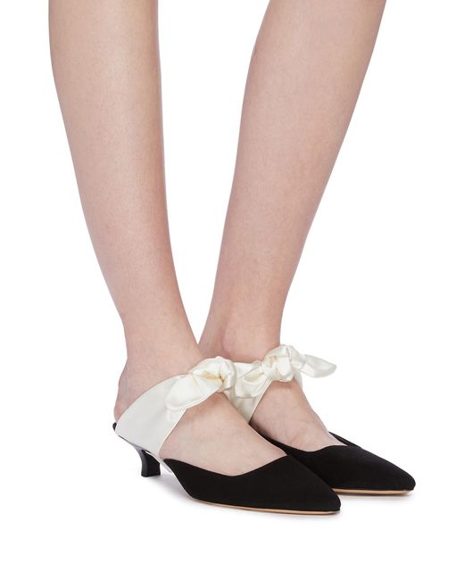 the row coco suede and satin mules