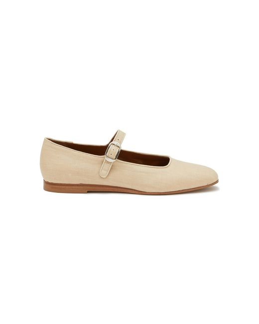 Le Monde Beryl 'mary Jane' Almond Toe Linen Mary Jane in Natural for ...