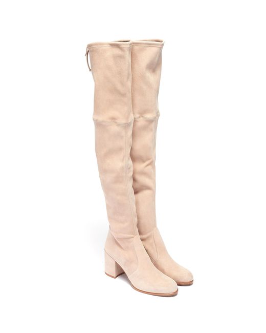 stuart weitzman pink suede boots