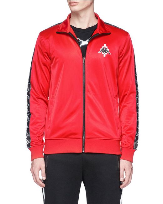 Marcelo burlon X Kappa Logo Embroidered Track Jacket in Red for Men | Lyst