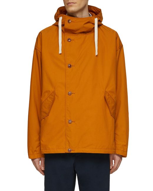 Nanamica Hooded Parka Jacket in Orange for Men | Lyst
